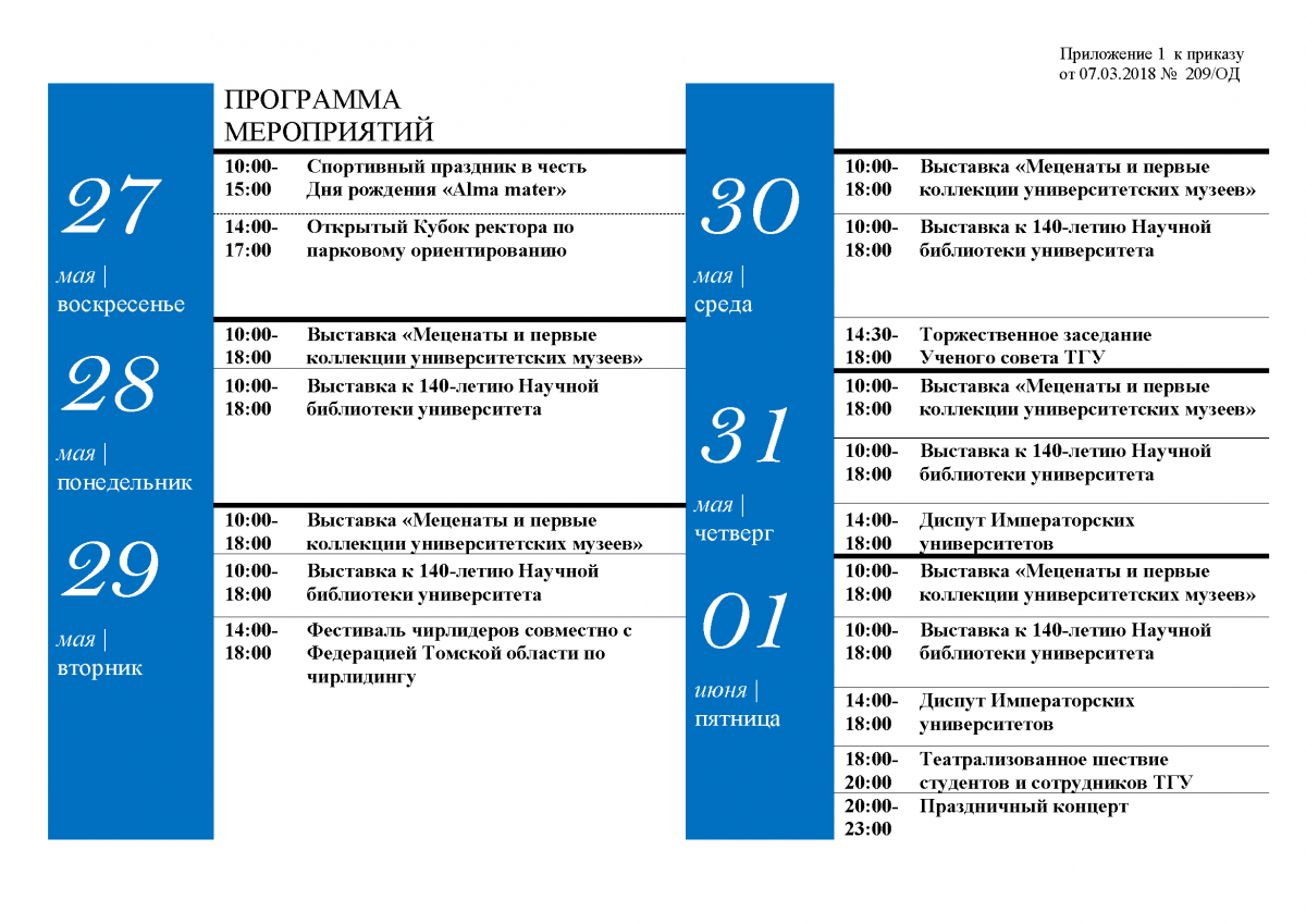 Программы томского государственного университета